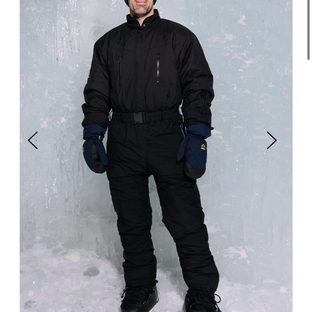 Black Ski Suit with Belt